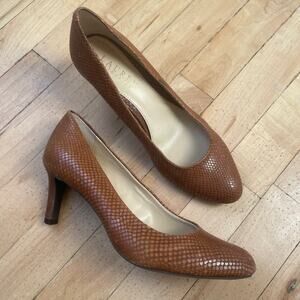 Lauren Ralph Lauren Women's Harper‎ Dress Pump Tan Glossy Snake Womens Sz 6.5 B